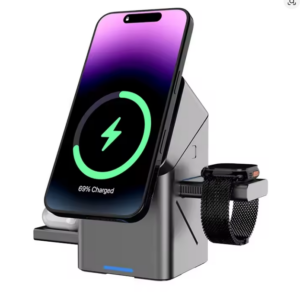 CARREGADOR TRIPLO PARA SMARTPHONE, WATCH E FONE DE OUVIDO - #137