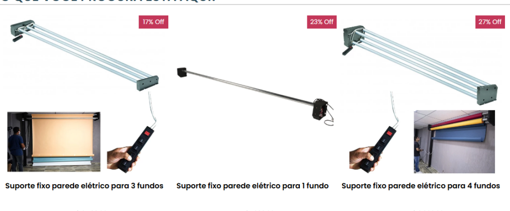 Suporte fixo de parede CHROMAKEY ELETRICO AUTOMATIZADO